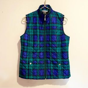 Plaid fall/winter vest, blue & green